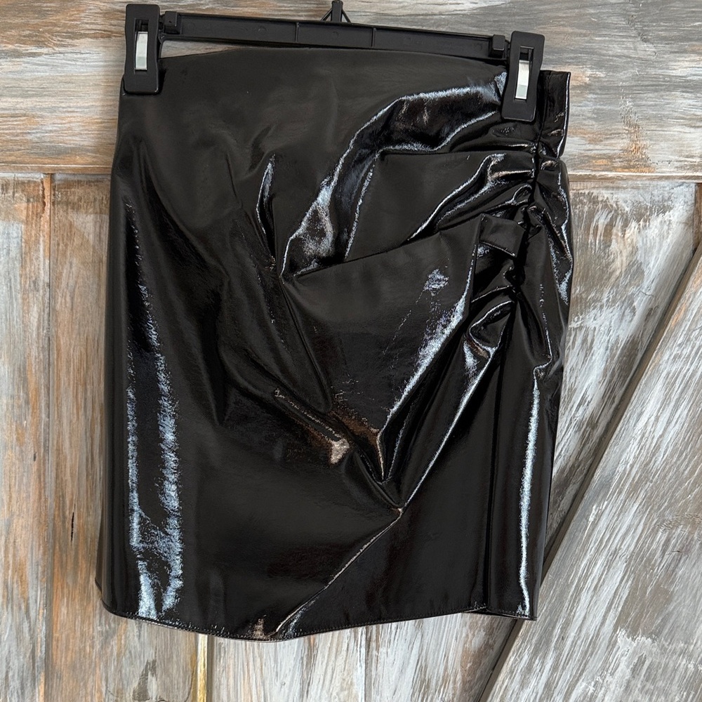 Zara Black Glossy Mini Skirt